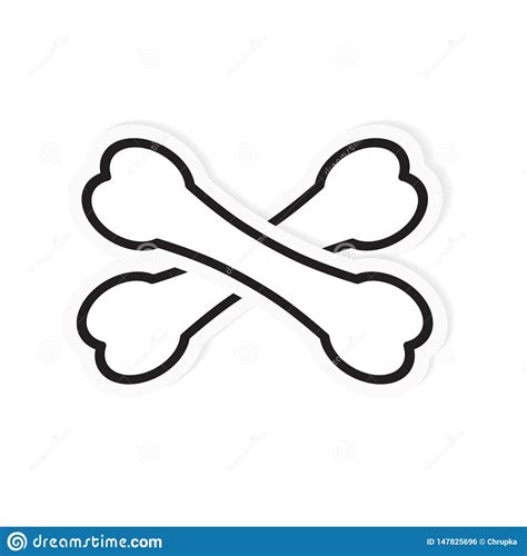 Crossed Dog Bone Icon Stock Vector Illustration Of Puppy 147825696