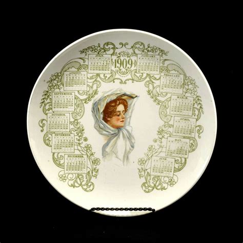 Details About Antique Calendar Plate 1909 Gibson Girl National