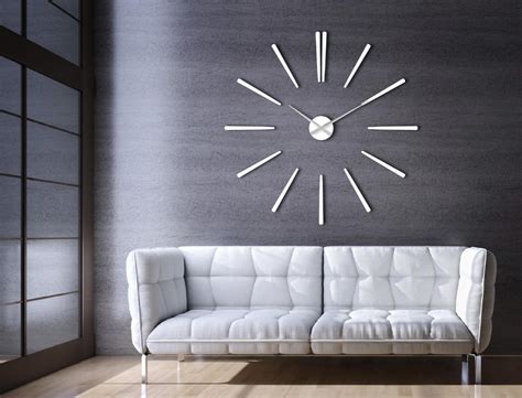 Large Modern Wall Clock White Elegance Huge Interior Etsy Moderne