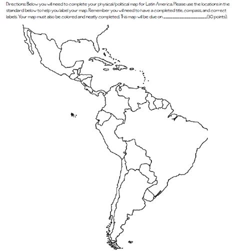 6th Grade Social Studies Latin America Map Map