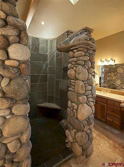 Inspiring 45 Amazing Rock Wall Bathroom You Need To Impersonate