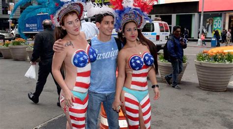Topless Painted Women Ignite Latest Furore In Times Square The Indian Express