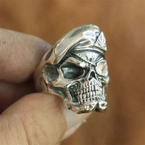 925 Sterling Silver Pirate Skull Ring Mens Biker Punk Ring Ta99a Us
