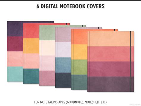 Goodnotes Cover Templates Digital Notebook Covers Colourful Etsy Uk