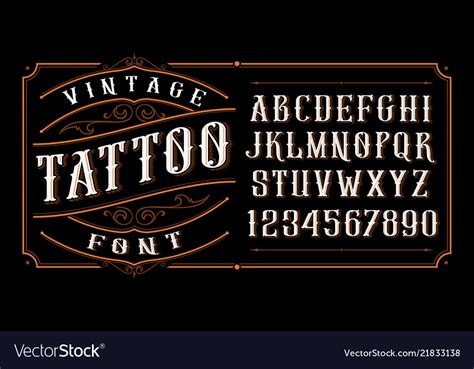 Vintage Tattoo Font Royalty Free Vector Image Vectorstock