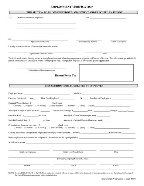 Free 4 Employment Verification Forms In Pdf Ms Word