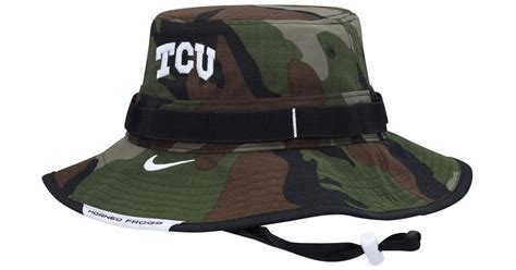 Nike Camo Tcu Horned Frogs Boonie Performance Bucket Hat In Black For