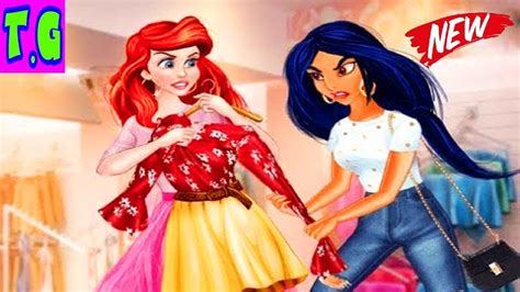 Princesses Shopping Rivals ♕ Tiana Ariel And Jasmine Shopping Games