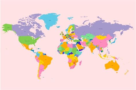 Premium Vector Free Vector Colored Political World Map