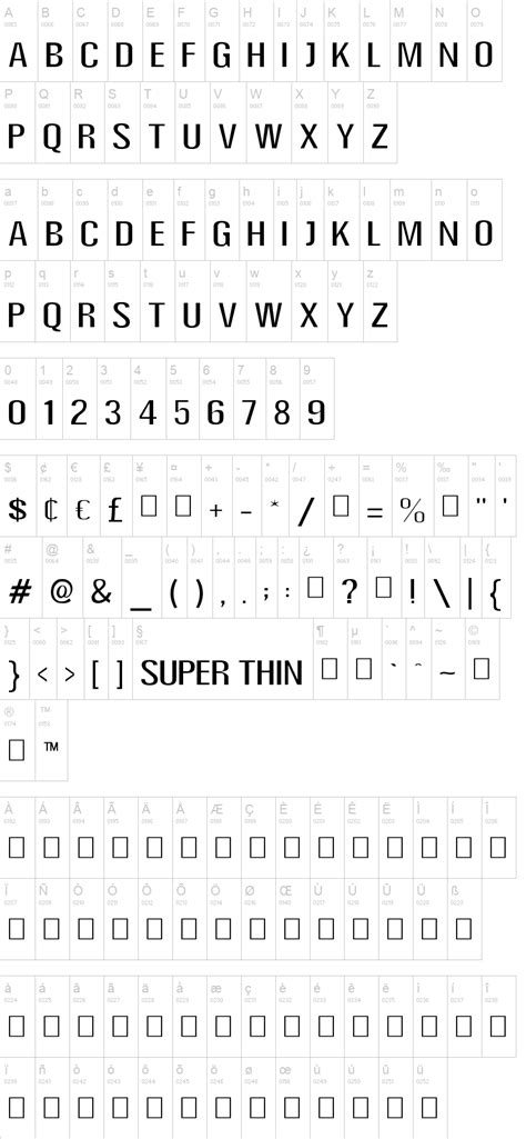 Super Thin Font