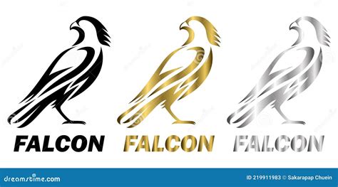 line art vector illustration on a white background of a falcon suitable for making logo stock
