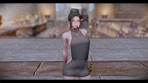 Lina In Her Virgin Killer Sweater Outfit At Skyrim Special Edition