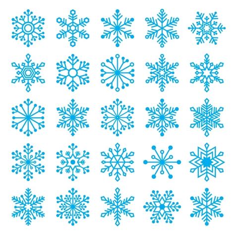 Different Snowflakes Free Vector