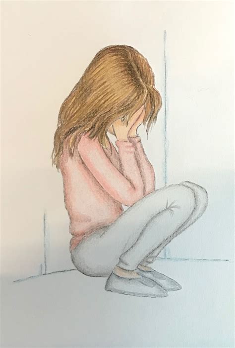 Depressed Girl Crying Girl Drawing Easy 1281x1893 Wallpaper