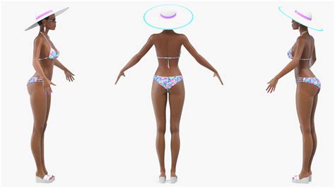 Light Skinned Bikini Woman T Pose 3d Model 149 Blend Max Ma Lxo