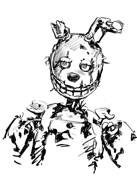 Full Body Fnaf Coloring Pages Springtrap Tripafethna