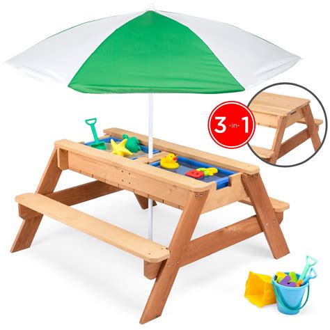 Best Choice Products Kids 3 In 1 Outdoor Convertible Wood Activity Sand