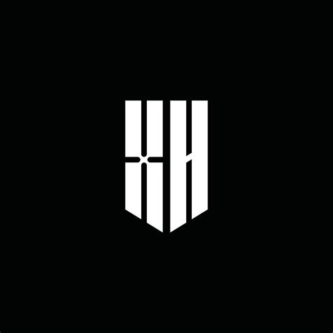 Xh Logo Monogram With Emblem Style Isolated On Black Background 3741119