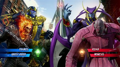 Thanos And Ghost Rider Vs Jedah And Nemesis Marvel Vs Capcom Infinite