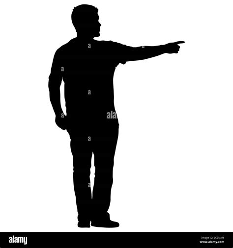 Black Silhouettes Man On White Background Vector Illustration Stock