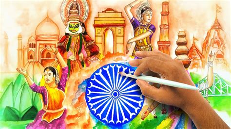 Independence Day Painting Watercolor Painting 75th Independence Day