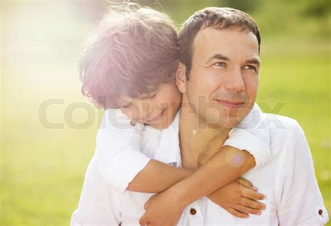 Father And Son In Nature Stock Image Colourbox