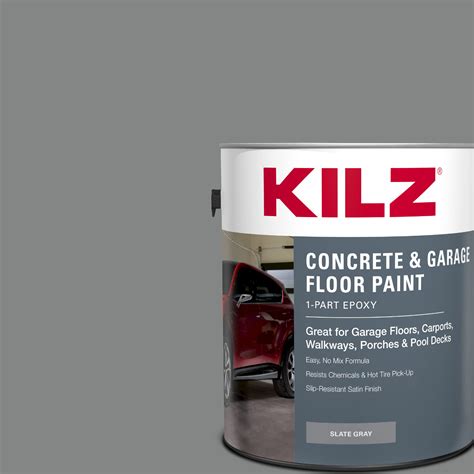 Kilz 1 Part Epoxy Acrylic Concrete And Garage Floor Paint Interior
