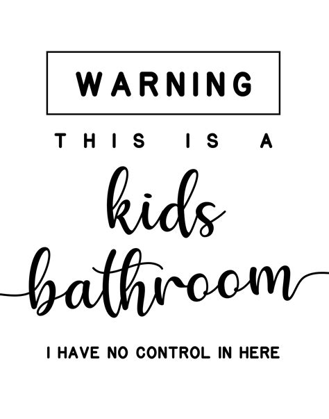 Bathroom Printable Sign