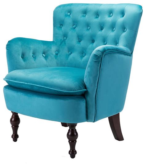 Add comfortable, stylish seating to your home with this upholstered tufted button accent chair. Sabella Velvet Tufted Upholstered Armchair - Traditional ...
