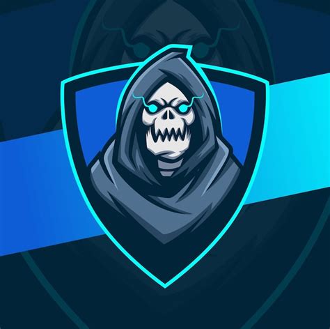 Cabeza De Calavera Reaper Con Capucha Mascota Personaje Esport Logo