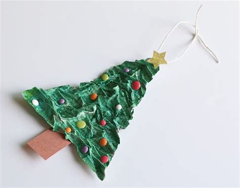 Homemade Christmas Tree Ornament Using Newspaper And Flour Buggy And