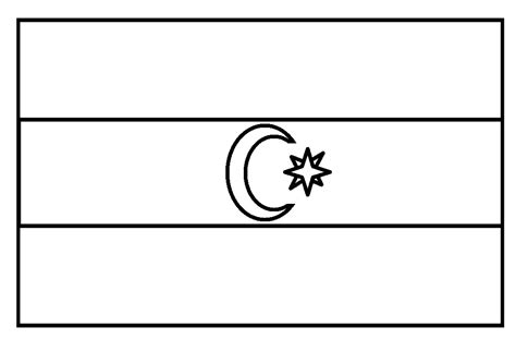 Mewarnai Gambar Mewarnai Gambar Sketsa Bendera Negara Azerbaijan