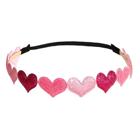 Glitter Hearts Headband Elastic Love Heart Fashion Hair Accessories