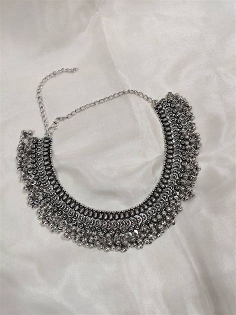 Oxidized Necklace Jewelry Ghungroo Choker Indian Oxidized Etsy