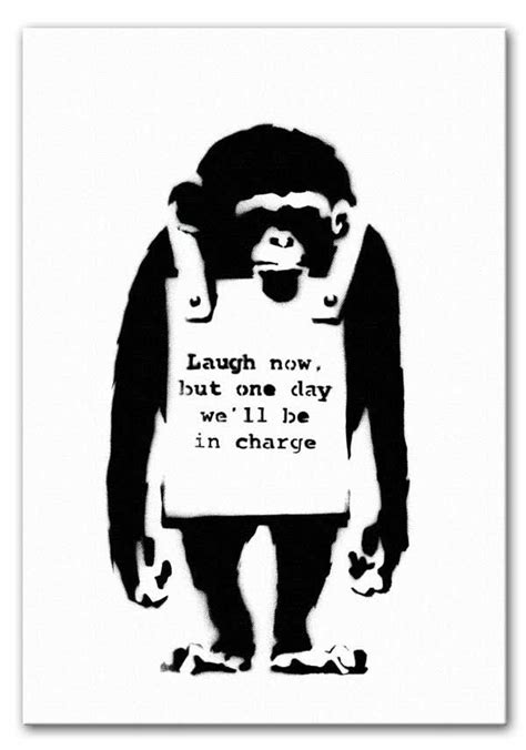 Banksy Laugh Now Monkey Canvas Print Or Poster Banksy Kunstdruck