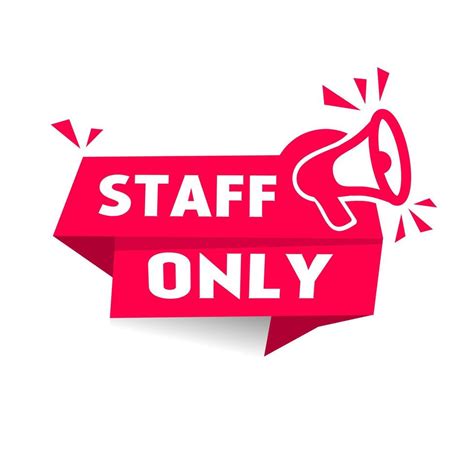 Staff Only Sign On Red Label Banner Template Vector Design Icon