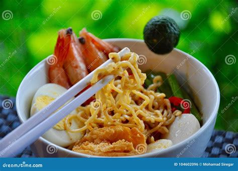 Bakmi Ayam Udang Noodle Serve With Noodle Stock Photo Image Of