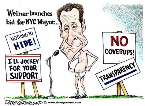 Weiner New York Mayor Bid ~~ May 2013 Editorial Cartoon Social Ill Hyperbole