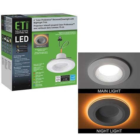 Eti 6 In Selectable Cct Integrated Led Recessed Light Trim With Night