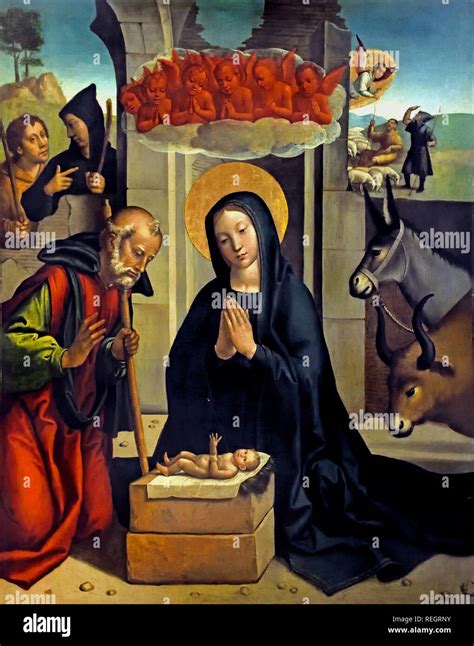 The Nativity 1535 Juan Correa De Vivar 15101566 Spainspanish Stock