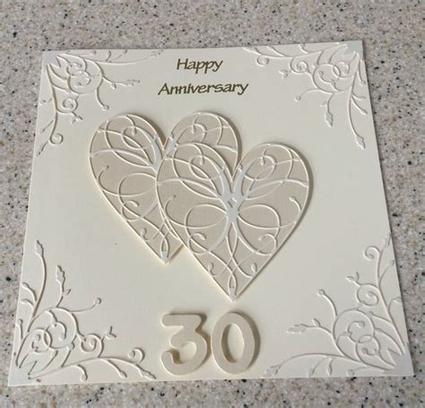 Handmade Pearl Wedding Anniversary Card Th Wedding Anniversary Wedding Anniversary