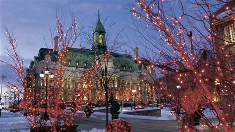 Wallpaper Montreal Quebec City Christmas Tree Canada Winter