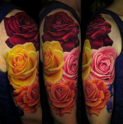 Pin By Holly Marsh On Tattoo Ideas Colorful Rose Tattoos Flower