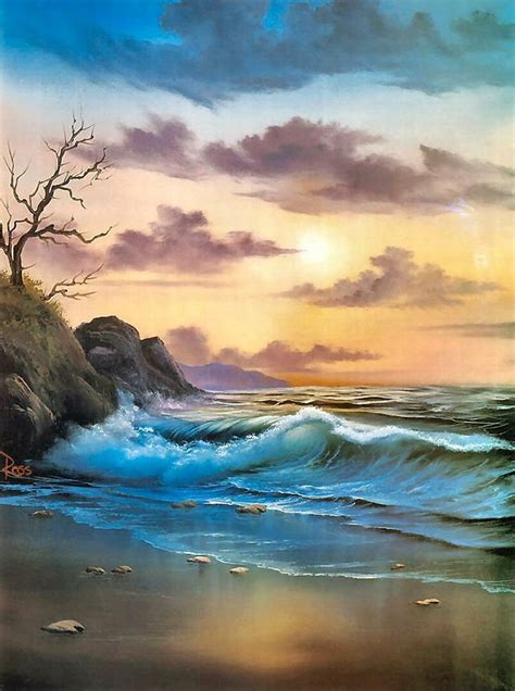 By The Sea Bob Ross Easy Landscape Paintings Seascape Paintings