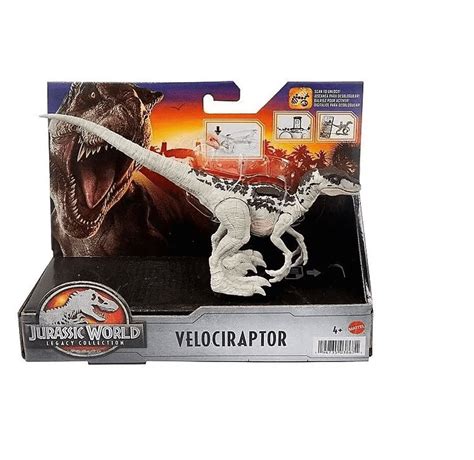 Dinossauro Velociraptor Cinza Jurassic World Mattel Fátima Criança