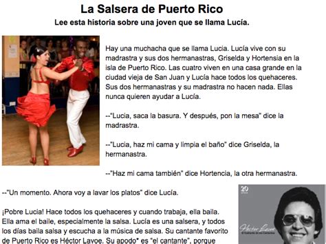Cultural Salsa Reading And Comprehension Questions Teaching Resources