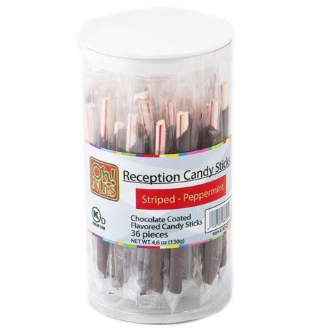 Striped Reception Candy Sticks Chocolate Peppermint
