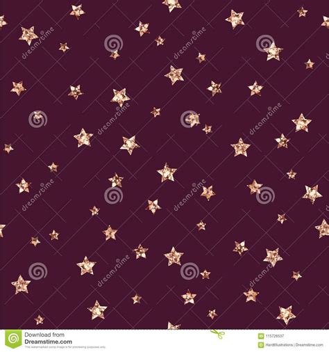 Modelo De Rose Gold Glitter Stars Seamless Ilustración Del Vector