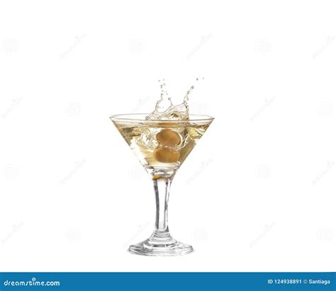 splash from olive in a glass of cocktail isolated stock image image of fall glass 124938891