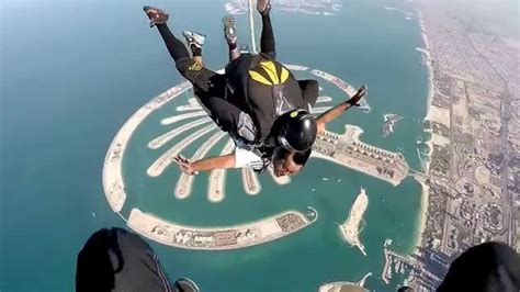 It generally costs up to 1999 aed which means inr 35,000 for skydiving. SkyDive Dubai January 2015 - YouTube